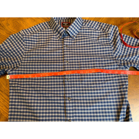 UNTUCKit Shirt Mens Navy Blue Gray Flannel Long Sleeve Button Down Size S - Picture 10 of 10